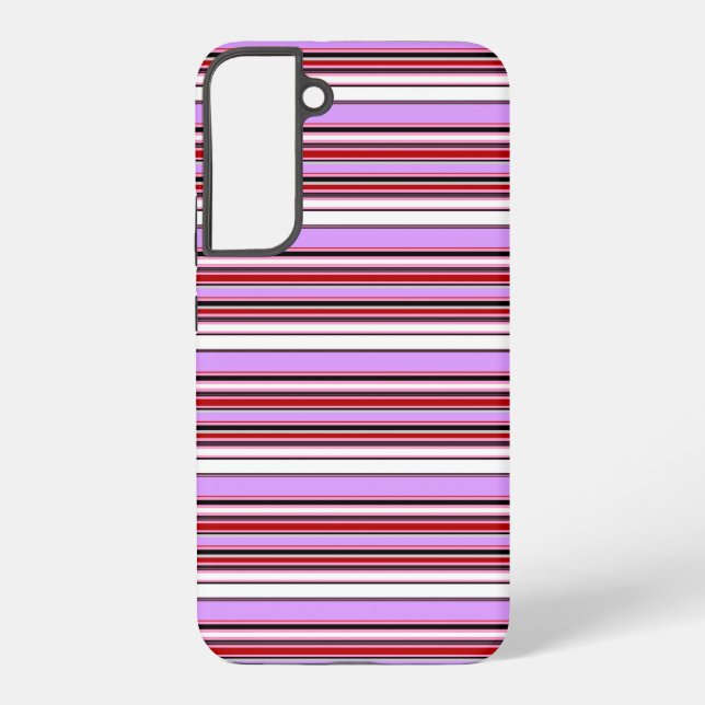 Cute violet red stripes samsung galaxy case (Back)