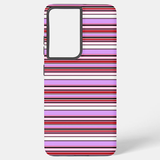 Cute violet red stripes samsung galaxy case (Back)