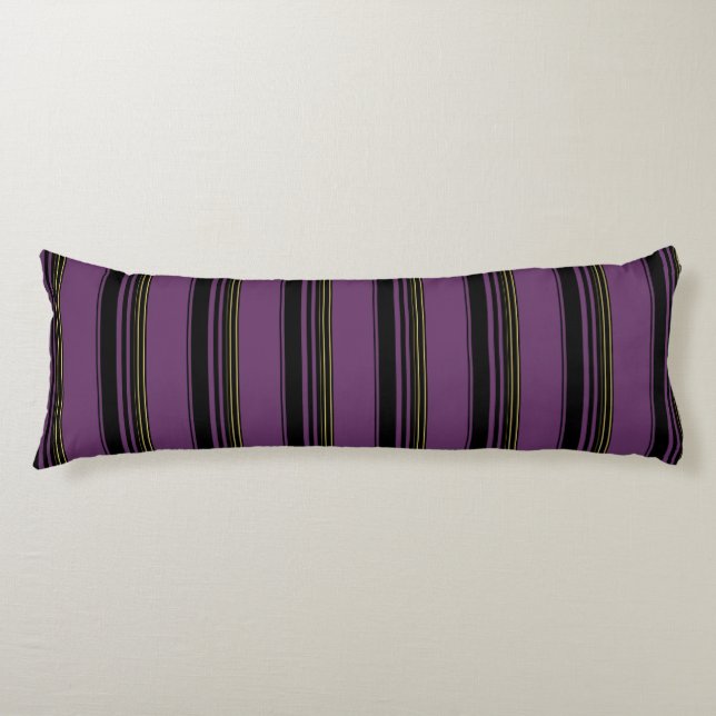 Cute violet stripes body pillow (Front)