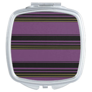 Cute violet stripes compact mirror