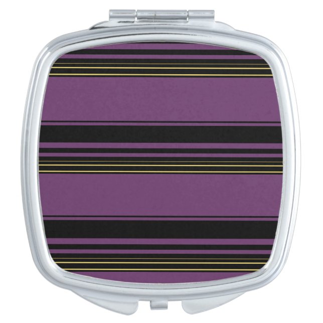 Cute violet stripes compact mirror (Front)