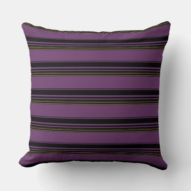 Cute violet stripes throw pillow (Front)