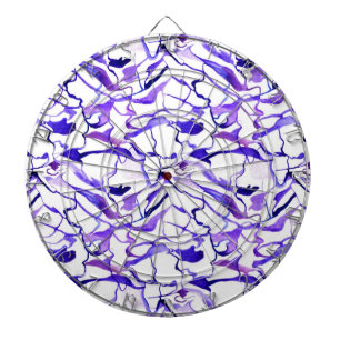 Cute violet watercolor abstract lines pattern dart board