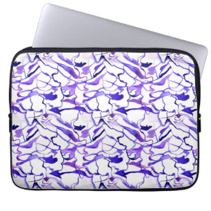 Cute violet watercolor abstract lines pattern laptop sleeve