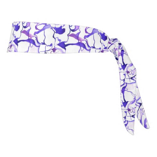 Cute violet watercolor abstract lines pattern tie headband