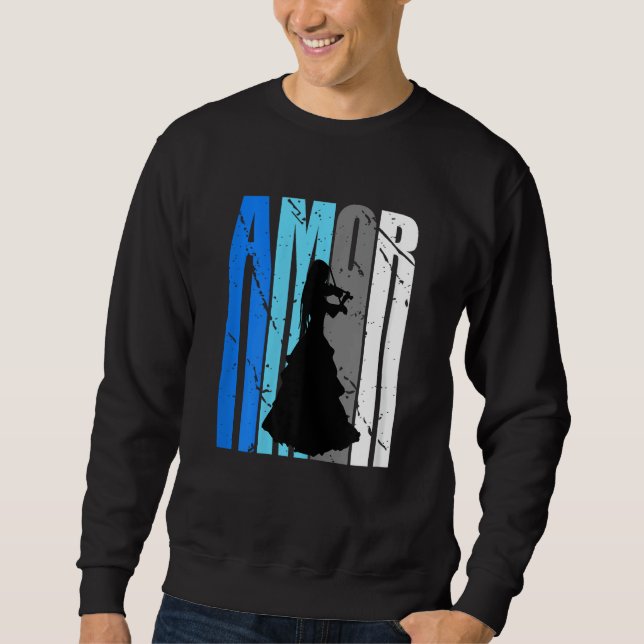 Cute Violin Brown Amor Life Motivational Loves To  Sweatshirt (Front)
