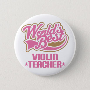 Cute Violin Teacher Pinback Button