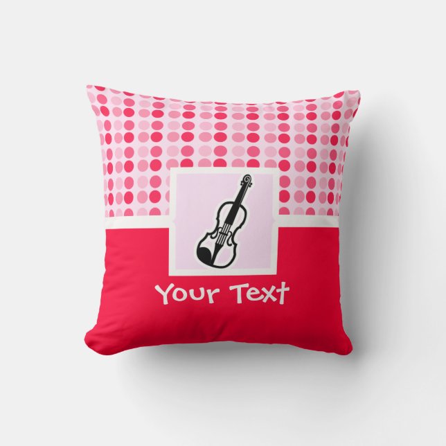 Cute Violin Throw Pillow (Front)