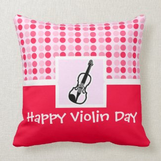 Cute Violin Throw Pillow