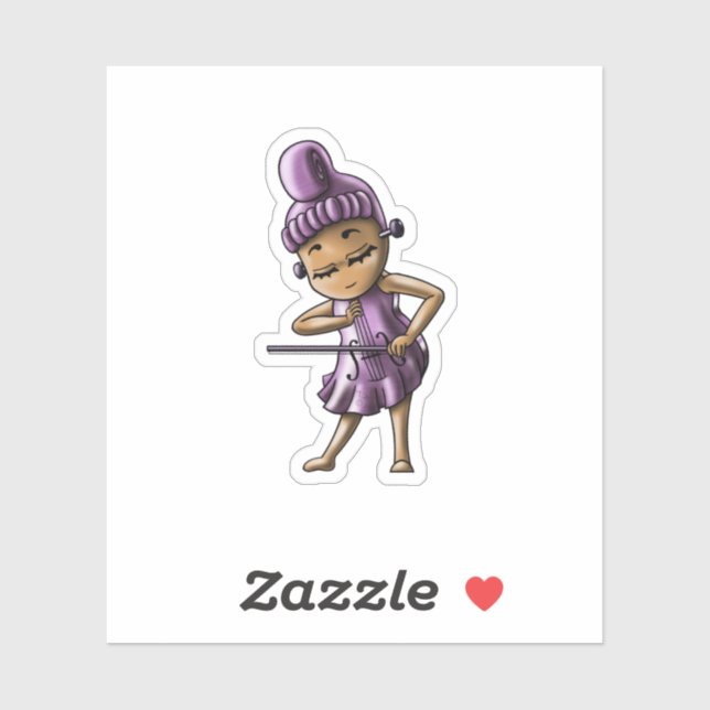 Cute Violin Viola Classical Sticker (Sheet)