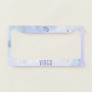 Cute Virgo Astrology Sign Purple License Plate Frame