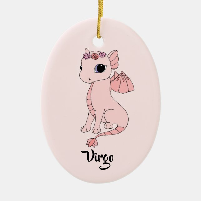 Cute Virgo Dragon design zodiac ornament (Front)