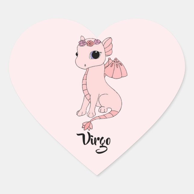 Cute Virgo Dragon design zodiac sticker (Front)