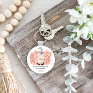 Cute Virgo Maiden Watercolor Bull Zodiac Keychain