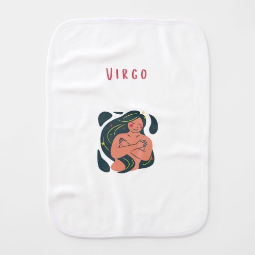 Cute Virgo, zodiac, star sign print Baby Burp Cloth