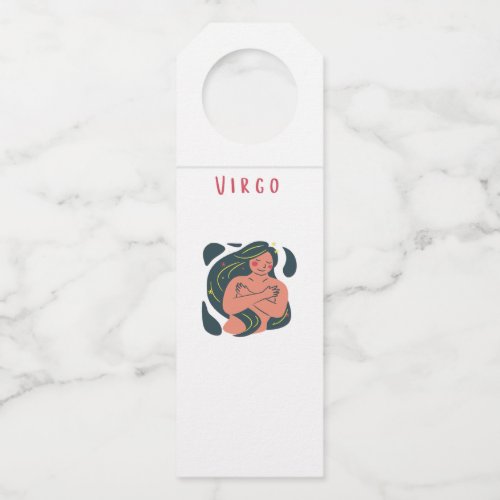 Cute Virgo, zodiac, star sign print Bottle Hanger Tag