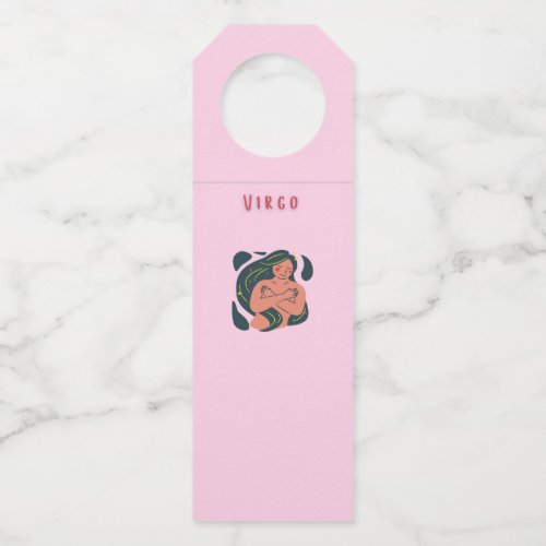 Cute Virgo, zodiac, star sign print Bottle Hanger Tag