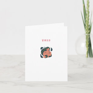 Cute Virgo, zodiac, star sign print Card