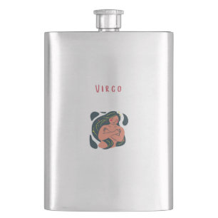 Cute Virgo, zodiac, star sign print Flask