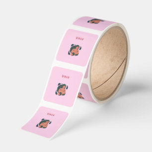 Cute Virgo, zodiac, star sign print Square Sticker