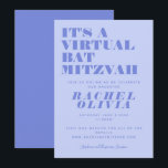 Cute Virtual Online Lavender Bat Mitzvah Invitation<br><div class="desc">Cute Virtual Online Bat Mitzvah Invitation in Lavender</div>