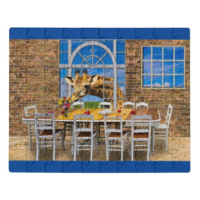 Cute Visiting Giraffe Jigsaw Puzzle (Puzzle Horizontal)