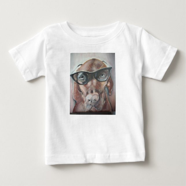 Cute Viszla Dog wearing sunglasses Baby T-Shirt (Front)