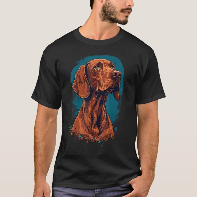 Cute Vizsla Dog on Vizsla  1 T-Shirt (Front)