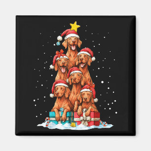 Cute Vizsla Viszla Dog Christmas Tree Xmas Hat Magnet