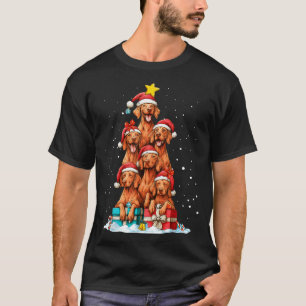 Cute Vizsla Viszla Dog Christmas Tree Xmas Hat  T-Shirt