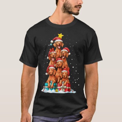 Cute Vizsla Viszla Dog Christmas Tree Xmas Hat  T-Shirt