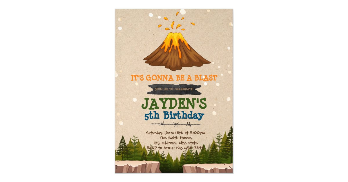 Cute volcano party invitation | Zazzle.com