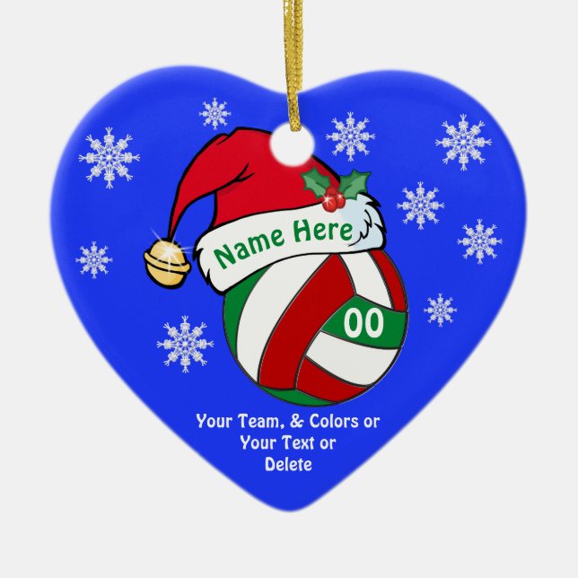 Cute Volleyball Christmas Ornaments PERSONALIZED (Front)