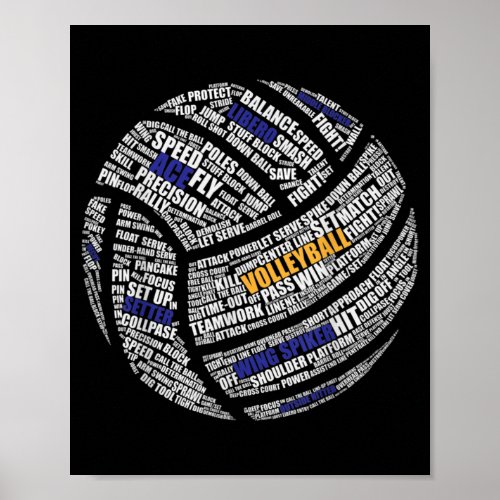 Cute Volleyball Design For Men Women Volleyball Pl Poster