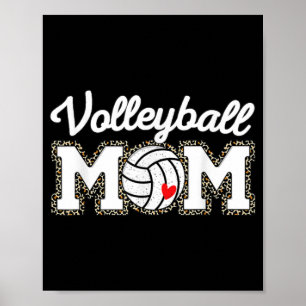 Cute Volleyball Mom Leopard Print Mothers Day