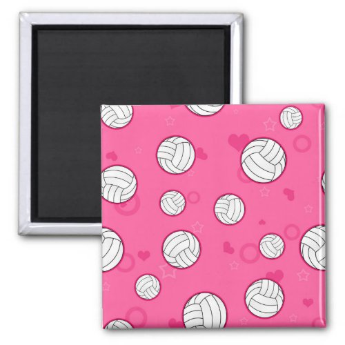 Cute Volleyball Pattern Pink Magnet