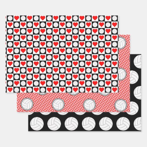 Cute Volleyball Patterns Sports Player Team Party Wrapping Paper Sheets