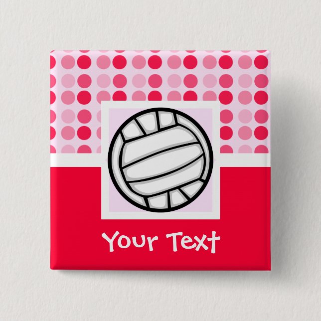 Cute Volleyball Pinback Button (Front)