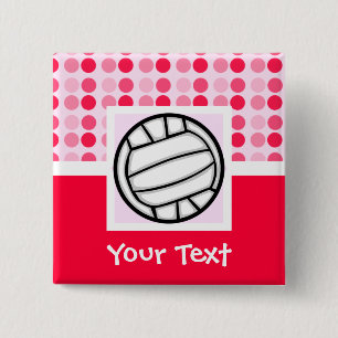 Cute Volleyball Pinback Button
