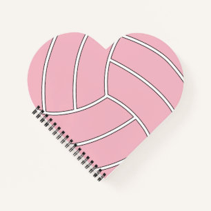 Cute Volleyball Player or Coach Custom Color Heart Notebook