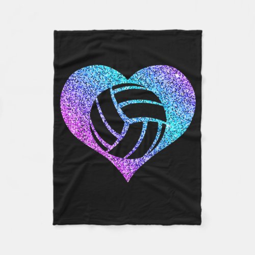 Cute Volleyball Sports Heart Gift Girls And Wommen Fleece Blanket