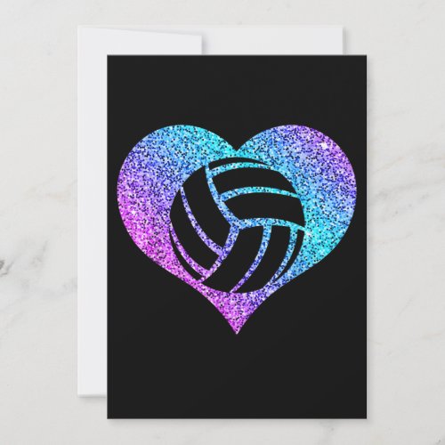 Cute Volleyball Sports Heart Gift Girls And Wommen Holiday Card