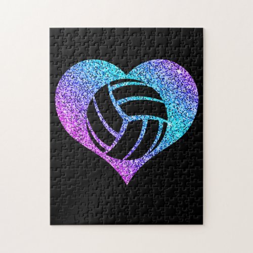 Cute Volleyball Sports Heart Gift Girls And Wommen Jigsaw Puzzle
