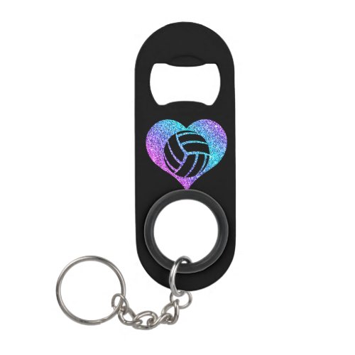 Cute Volleyball Sports Heart Gift Girls And Wommen Keychain Bottle Opener