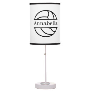 cute volleyball sports lovers add name table lamp