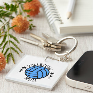 Cute volleyball sports Mom Keychain