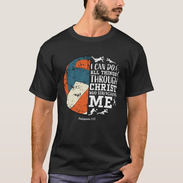 Cute Volleyball  Teen Girls Women Her Philippians  T-Shirt (Front)