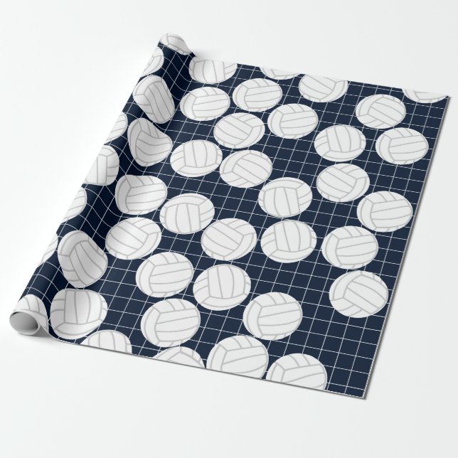 Cute Volleyball Wrapping Paper (Unrolled)