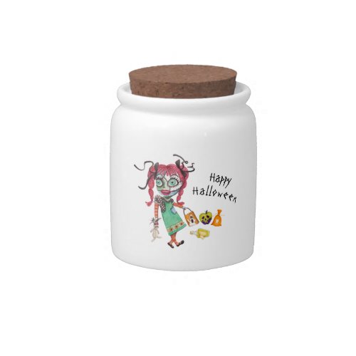 Cute Voodoo Doll Halloween Candy Jar