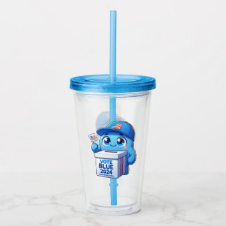 Cute Vote Blue 2024 Presidential Custom 16oz Blue Acrylic Tumbler
